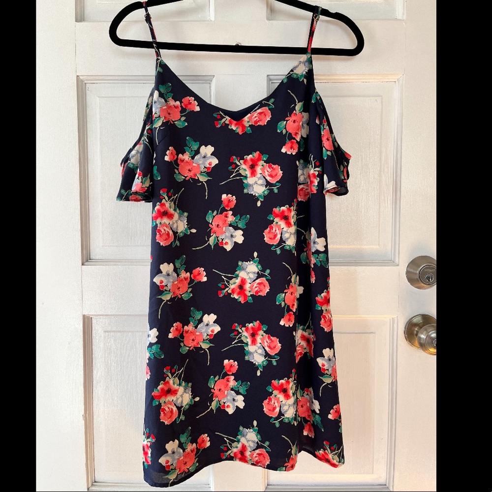 Floral off the shoulder mini dress